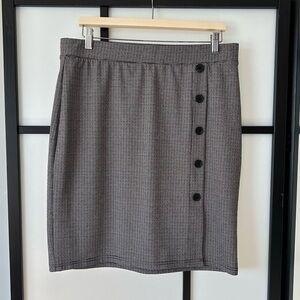 [L] Lily Morgan Women’s Brown & Black Plaid Button Detail Polyester Mini Skirt